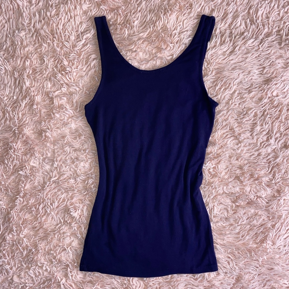 NAVY BLUE BASIC TANK TOP · SIZE S - Picture 3 of 3